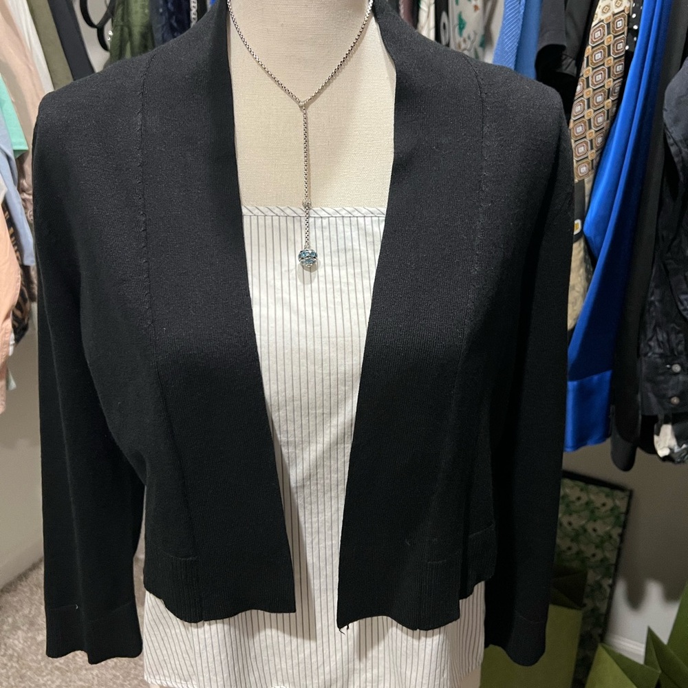 Calvin Klein cropped black cardigan - like new!
